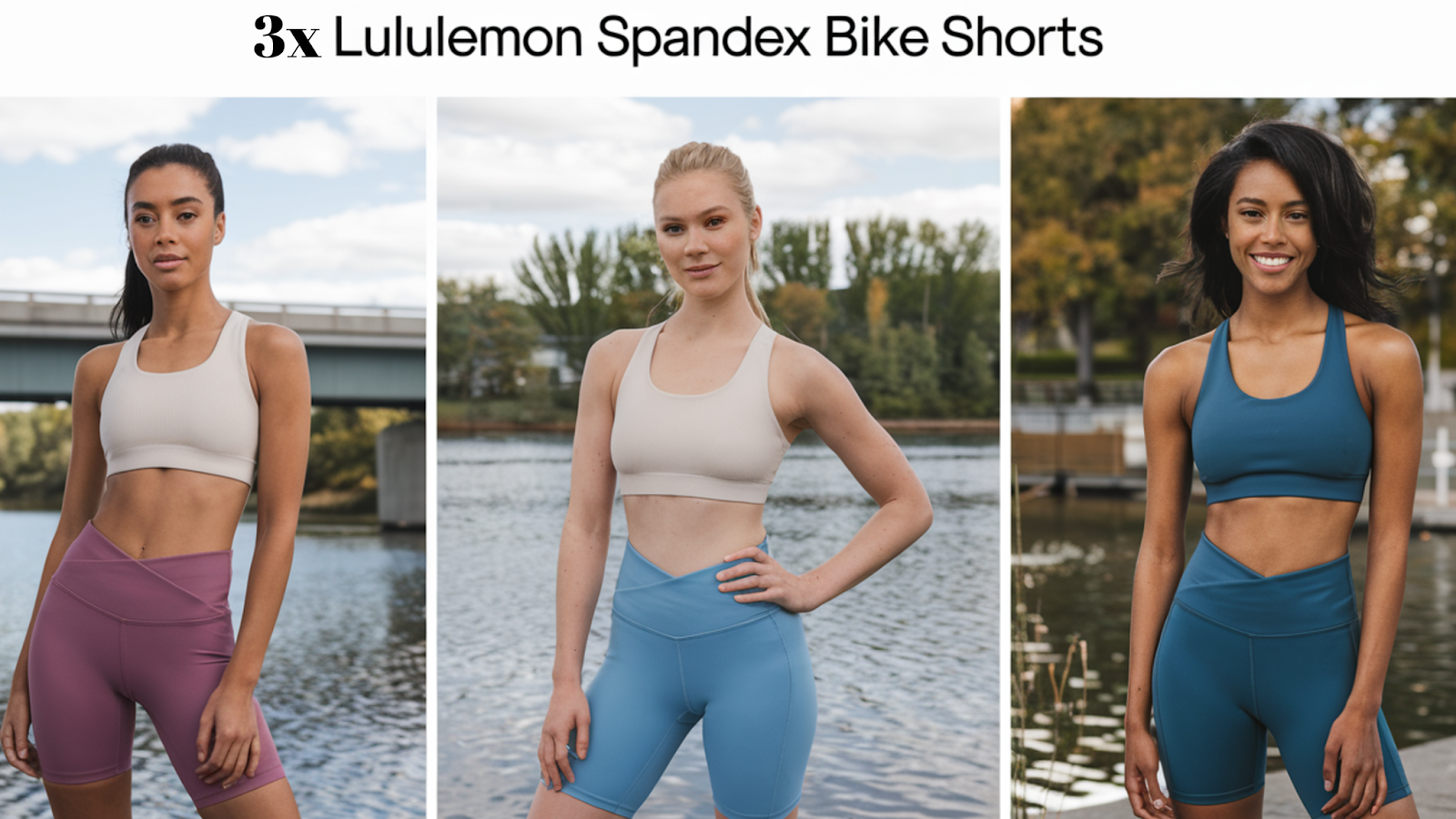 3x Lululemon Spandex Bike Shorts